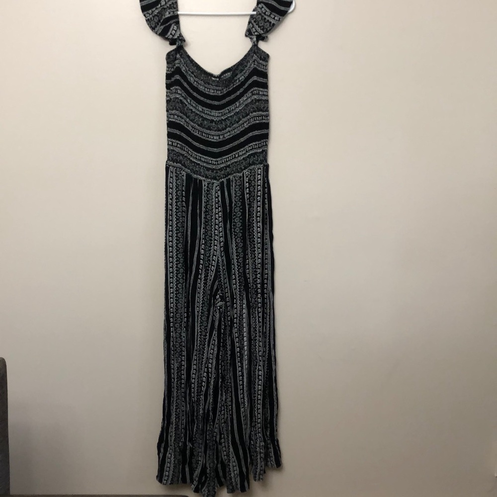 BOGO American Rag Black White Paisley Bandana Jumper Jumpsuit